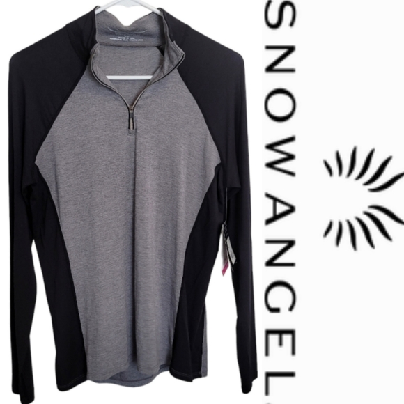 🆕️ Snow Angel Cashmere Base Layer Quarter Zip Contrast Color Popover Top - Picture 1 of 12